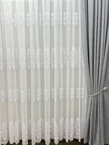 Бамбуковий тюль &laquo;Selin&raquo; з вишивкою #20 фото