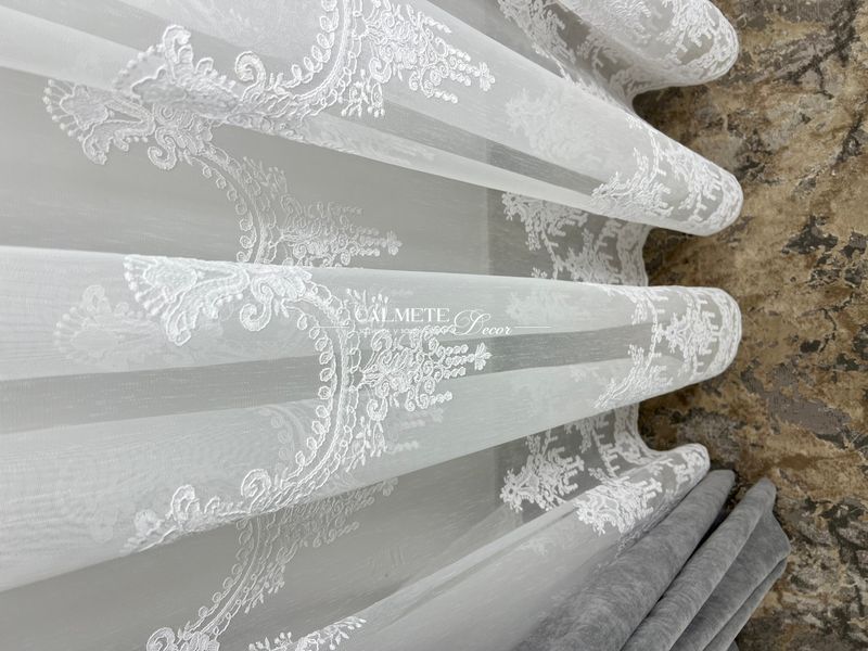 Бамбуковий тюль &laquo;Anabel&raquo; з класичним візерунком  #329 фото