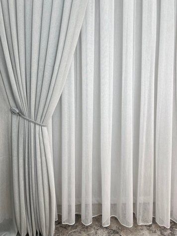 Однотонний сітчастий тюль "Inna" з блиском #310 фото