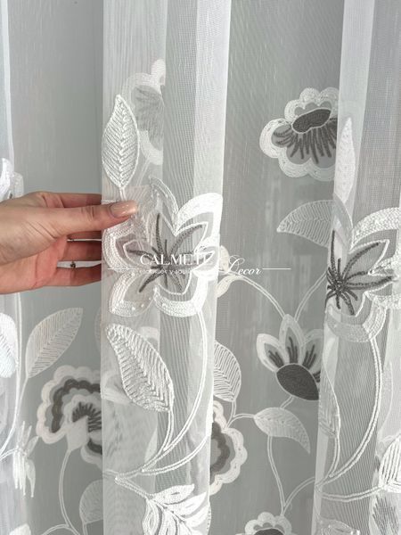 Бамбуковий тюль з квітковим візерунком #69 фото
