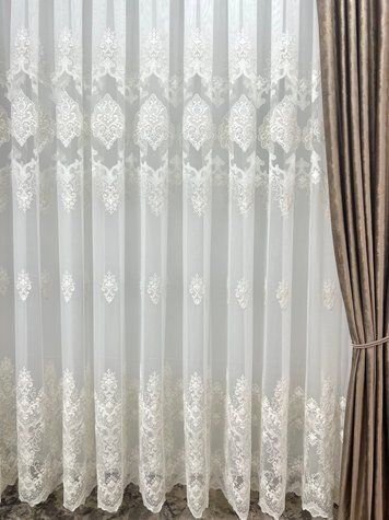 Бамбуковий тюль Dina з кордовою вишивкою #239 фото