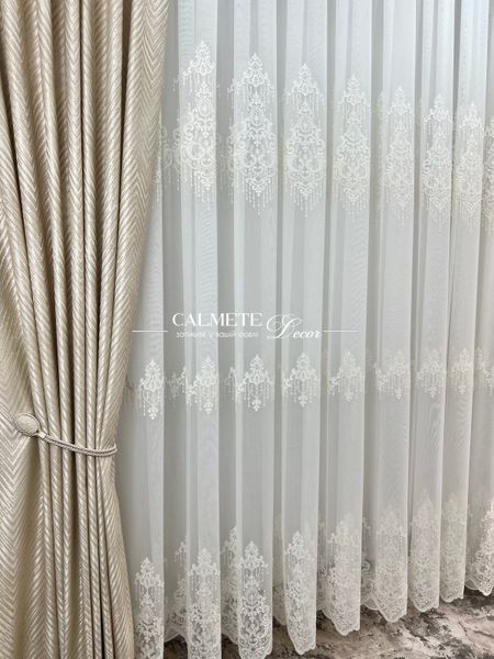 Бамбуковий тюль &laquo;Vita&raquo; з кордовою вишивкою #246 фото