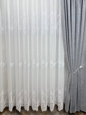Бамбуковий тюль &laquo;Vita&raquo; з кордовою вишивкою #247 фото